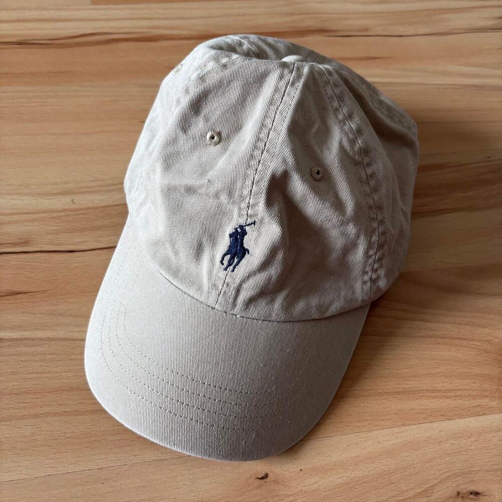 Polo Ralph Lauren Tan & Navy Adjustable Baseball Cap Dad Hat